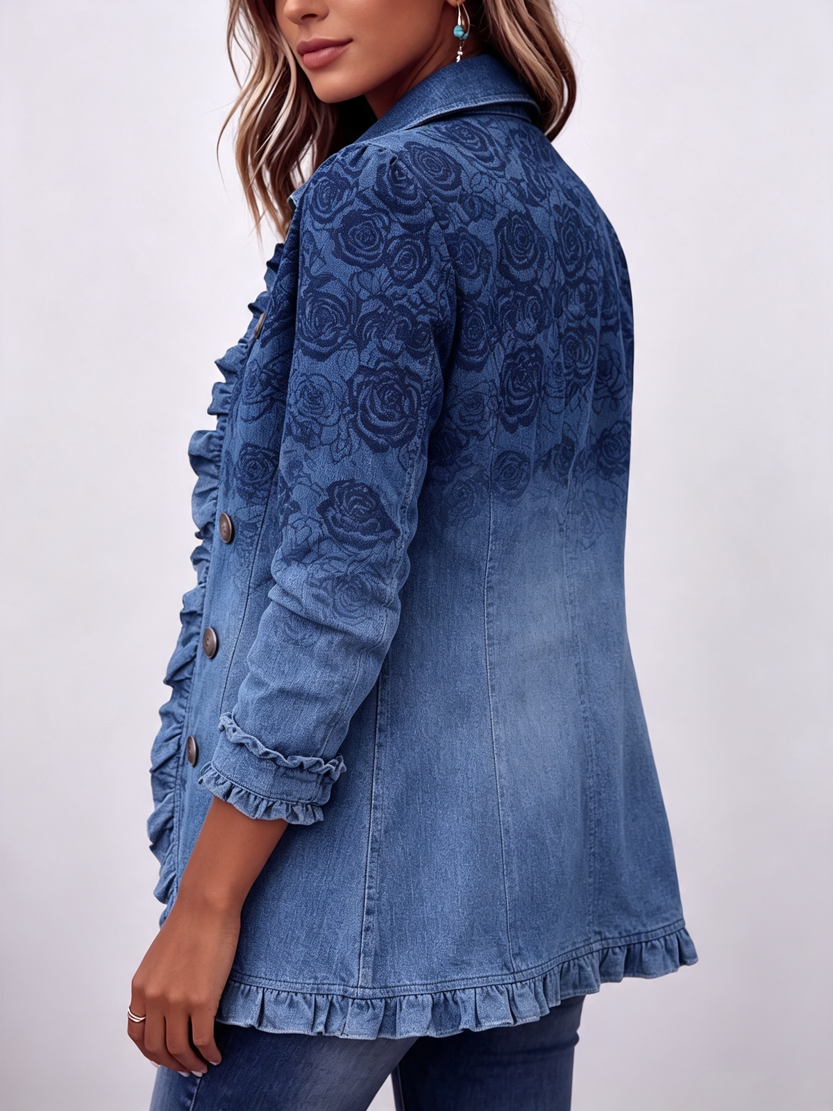 Veste Capri À Volants En Dégradé Floral