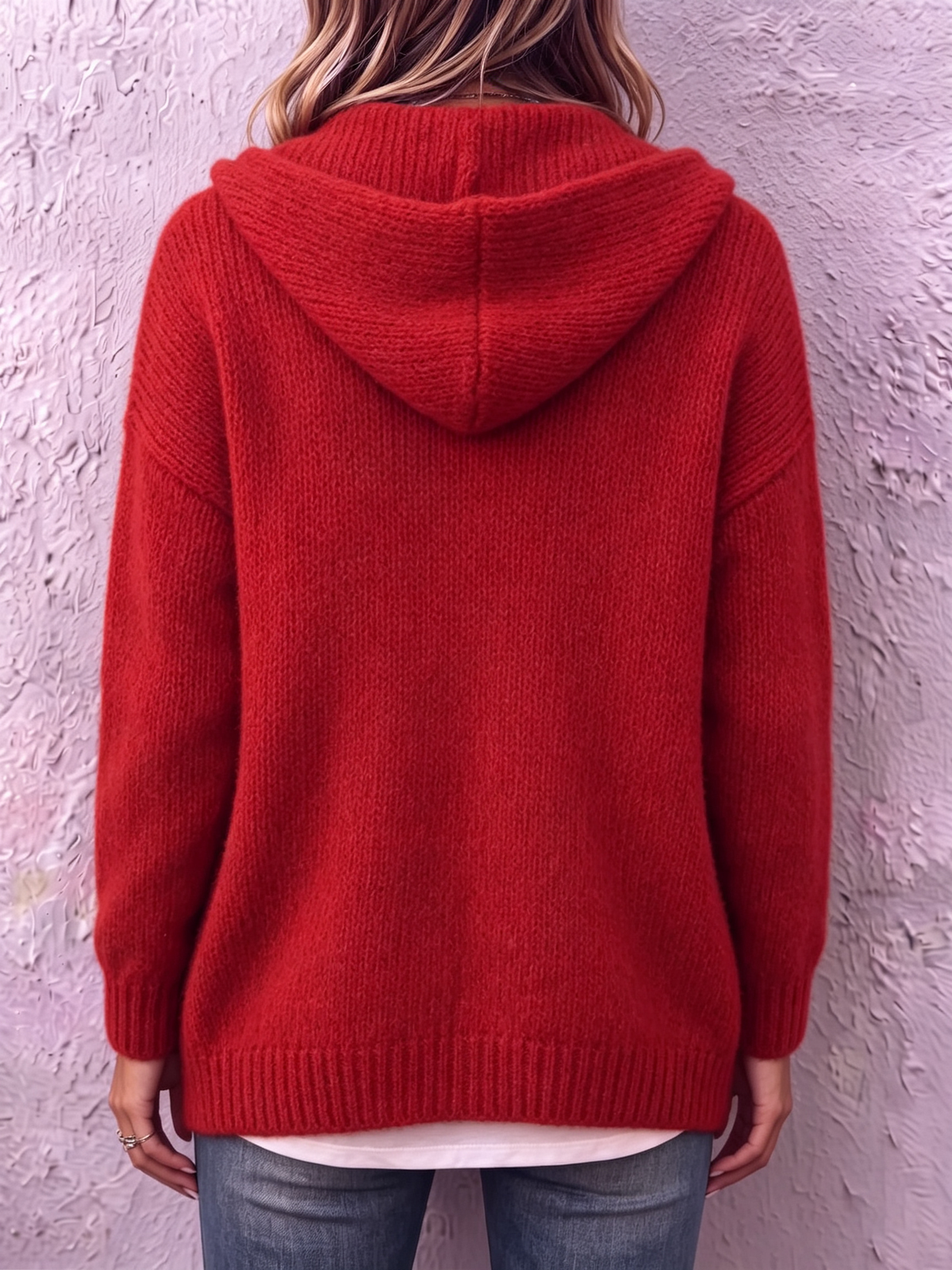 Cardigan Ambre En Maille Avec Capuche