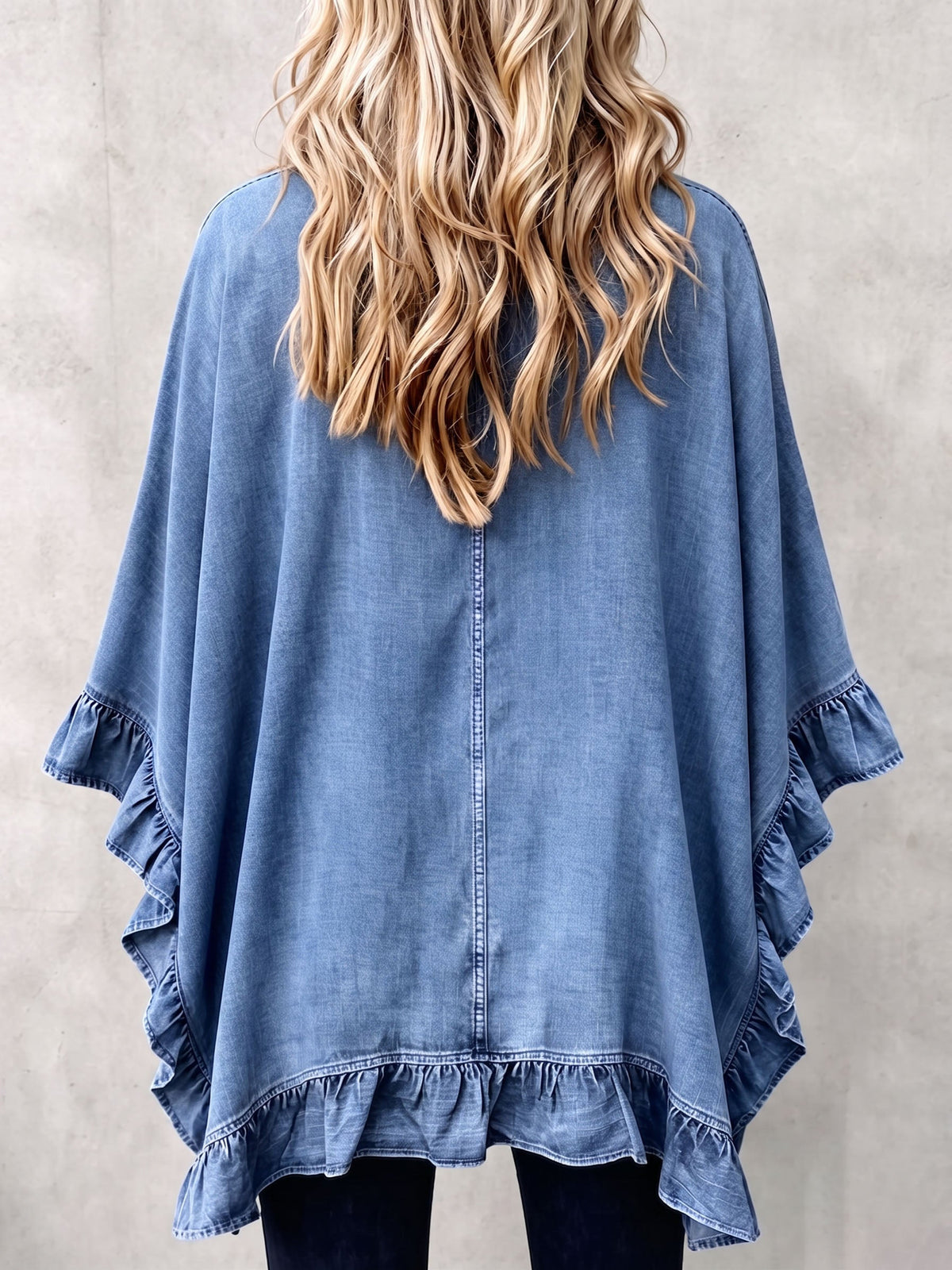 Cardigan Bohème En Jean À Volants