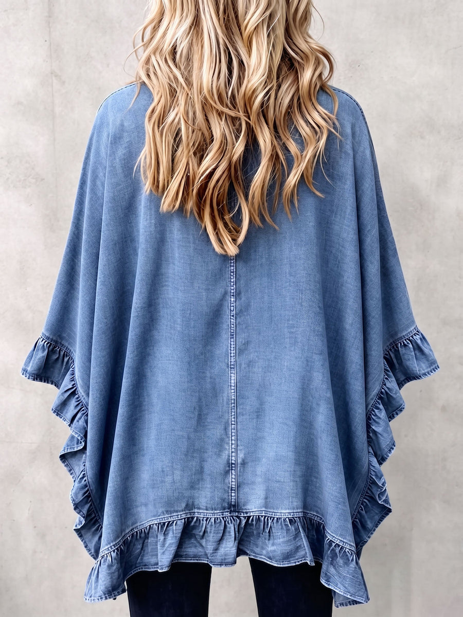 Cardigan Bohème En Jean À Volants